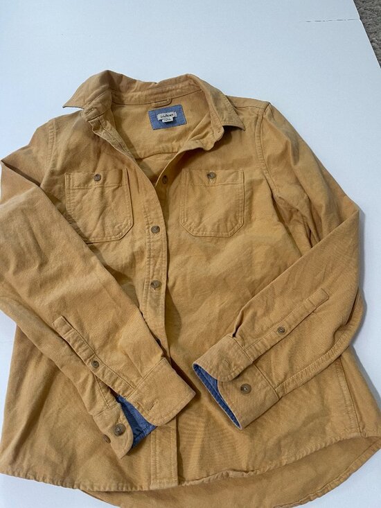 L.L. Bean Tops - L.L.Bean Chamois Cloth Shirt XS Mustard Yellow Cotton Button Up